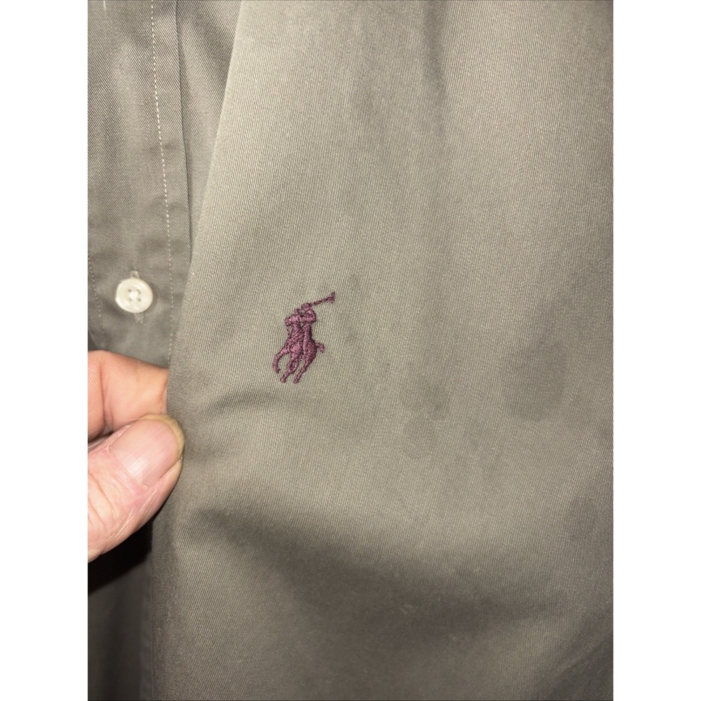 Ralph Lauren Blake Men's Button Down Shirt Men L Khaki Green Long Sleeve - Picture 7 of 11